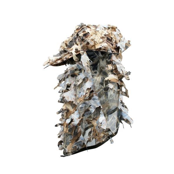 Pet met gezichtscamouflage met 3D blaadjes wetland