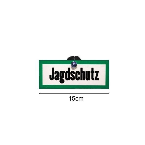 Signaalbord aluminium „Jagdschutz“ voor in de auto met zuignap maat 15 x 6 cm - 1mm dik - ProLoo