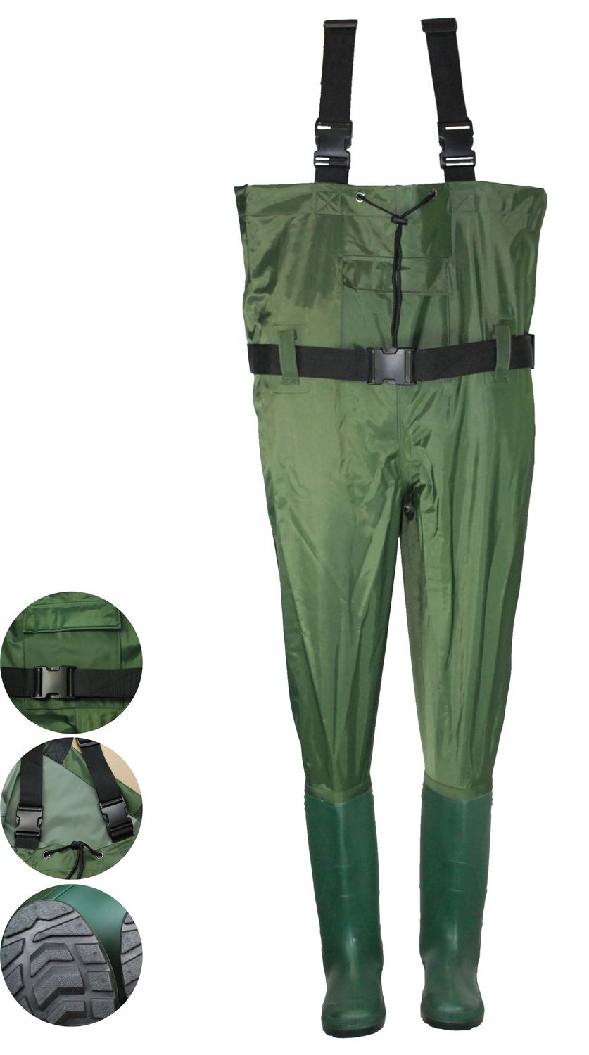 Waadpak Nylo/PVC maat  44/45 donkergroen inclusief reparatieset