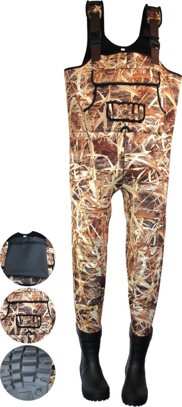 Waadpak Neoprene maat 46/47 camouflage "wetland" inclusief reparatie set