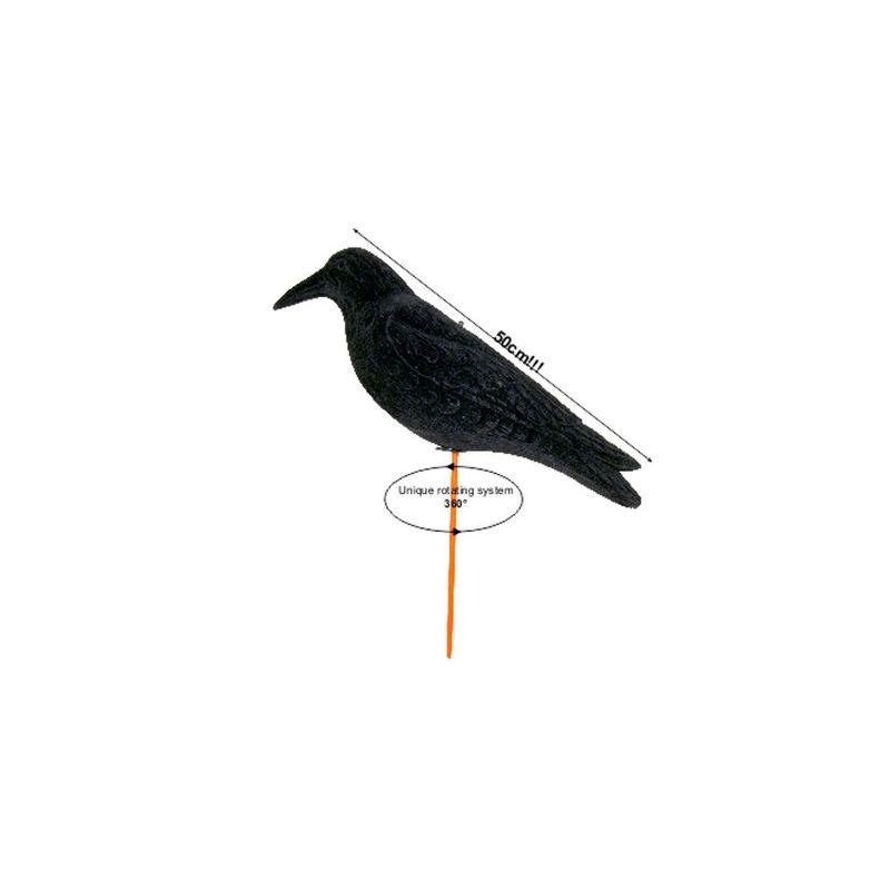 Lokvogel kraai magnum geflockt "Waggle" 50cm per 4 stuks