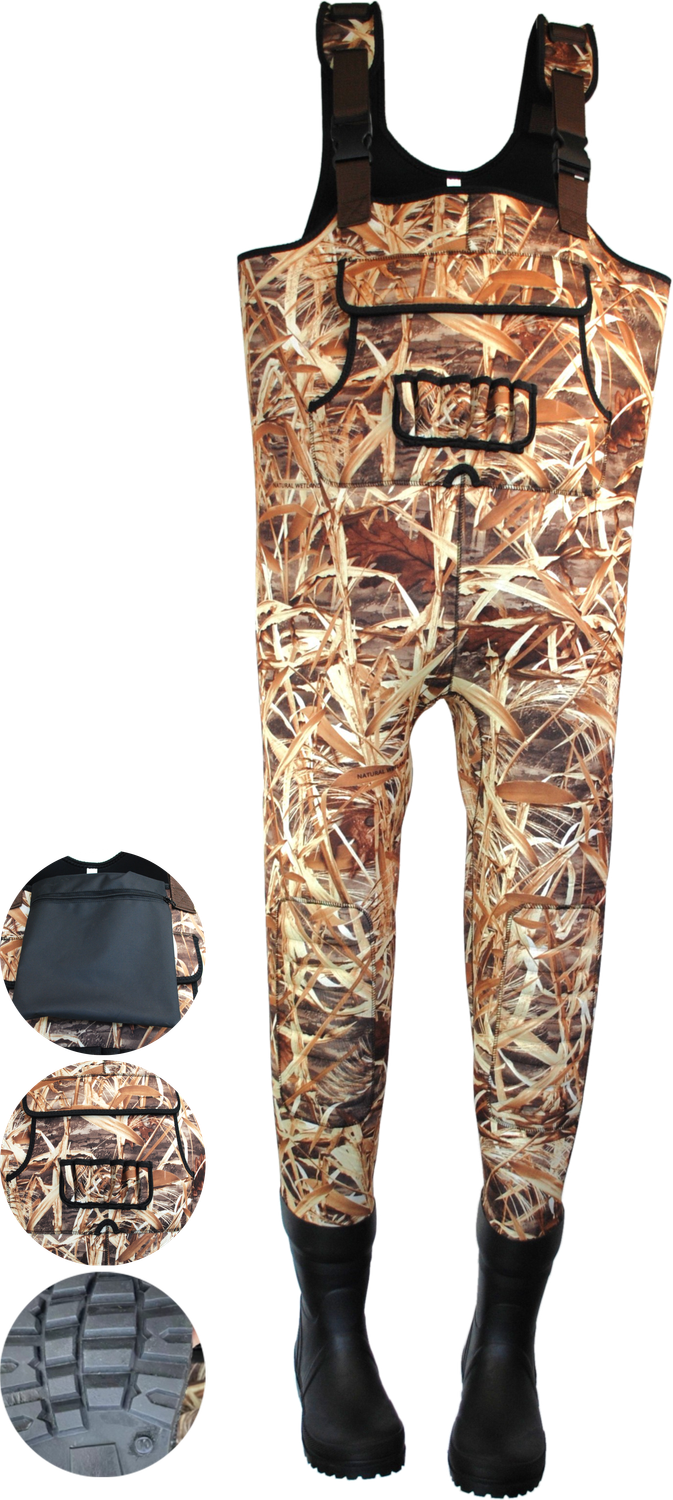Waadpak Neoprene maat 42/43 camouflage "wetland" inclusief reparatie set