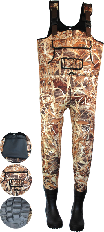 Waadpak Neoprene maat 42/43 camouflage "wetland" inclusief reparatie set
