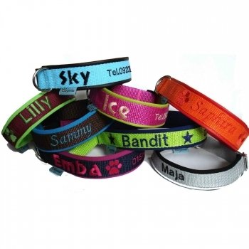 Zugstopphalsband mit Bestickung mit/ohne Polsterung