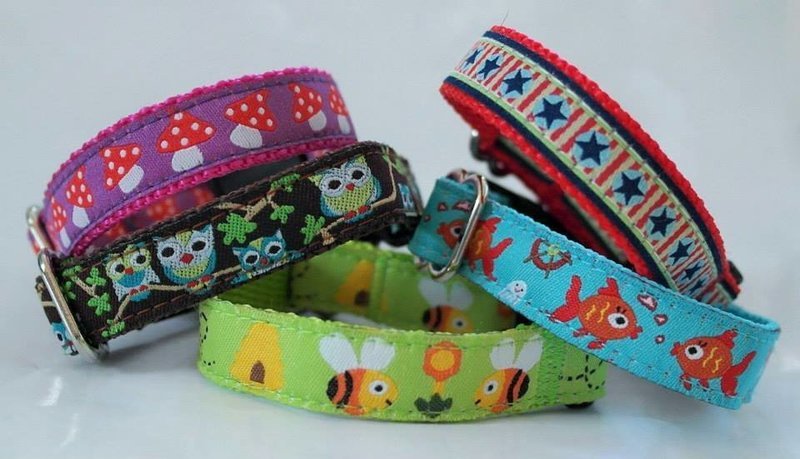 Hundehalsband mit Webband 1,5cm Breit mit/ohne Bestickung und Polsterung Hundehalsband mit Webband 1,5cm Breit mit/ohne Bestickung und Polsterung
