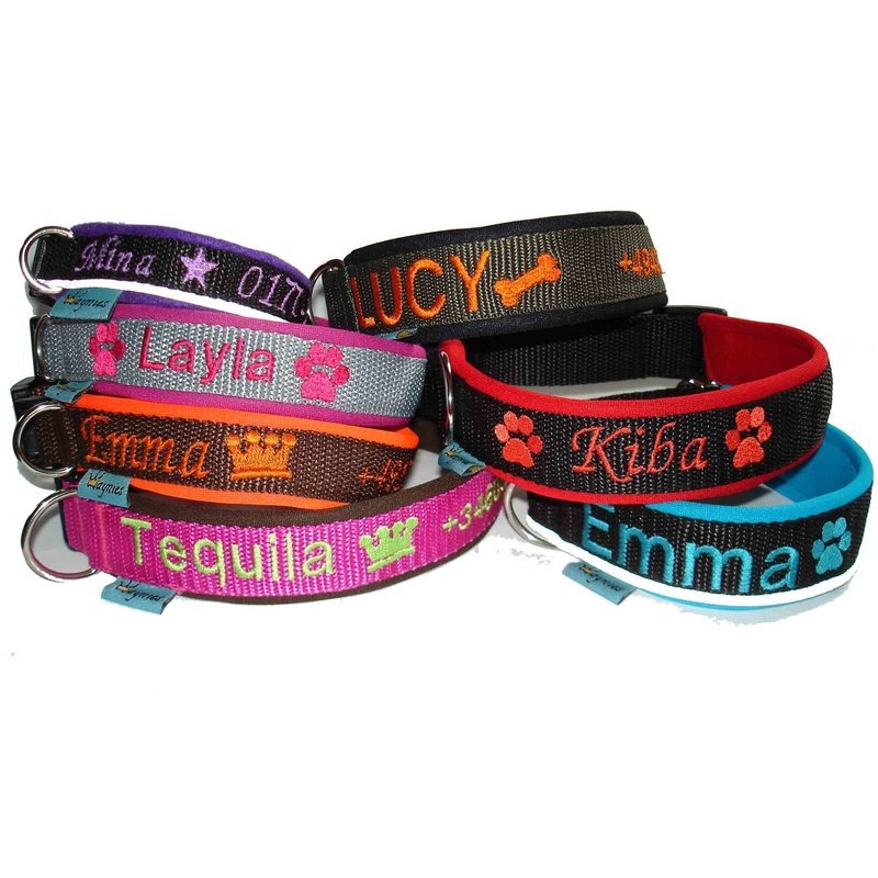 Hundehalsband mit Bestickung mit/ohne Polsterung Hundehalsband mit Bestickung mit/ohne Polsterung