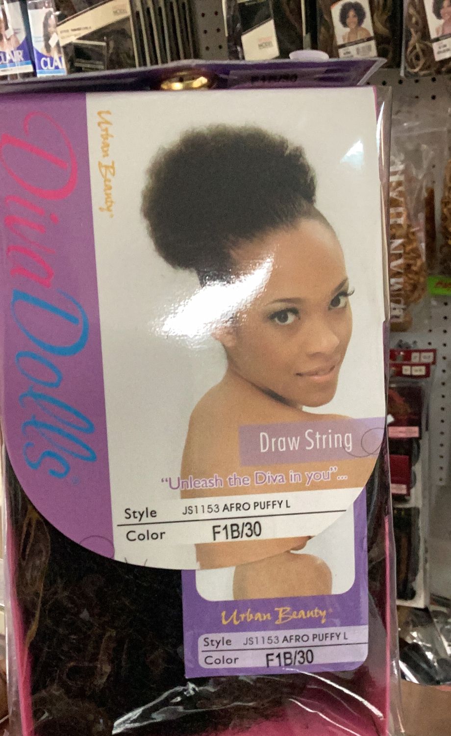 drawstring afro puffy L