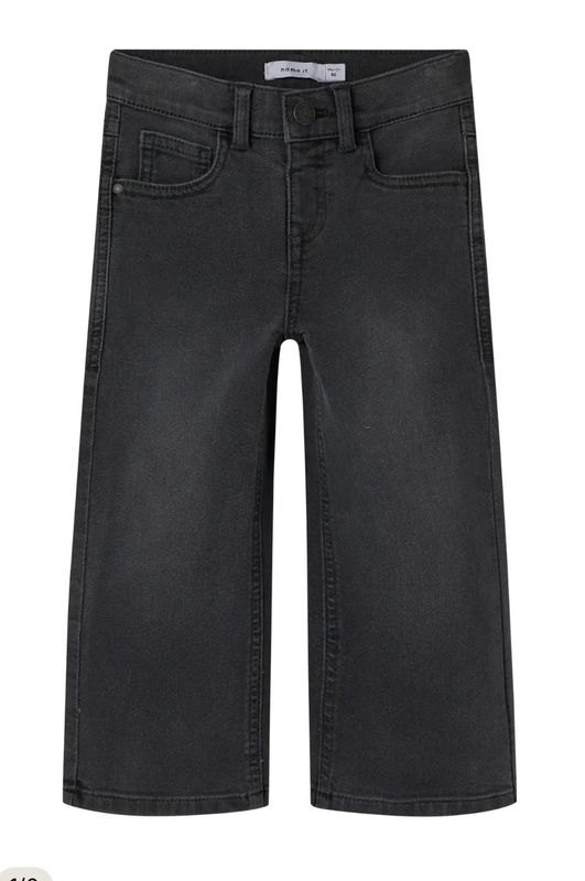 NAME IT mini girls NMFROSE WIDE JEANS Dark Grey Denim