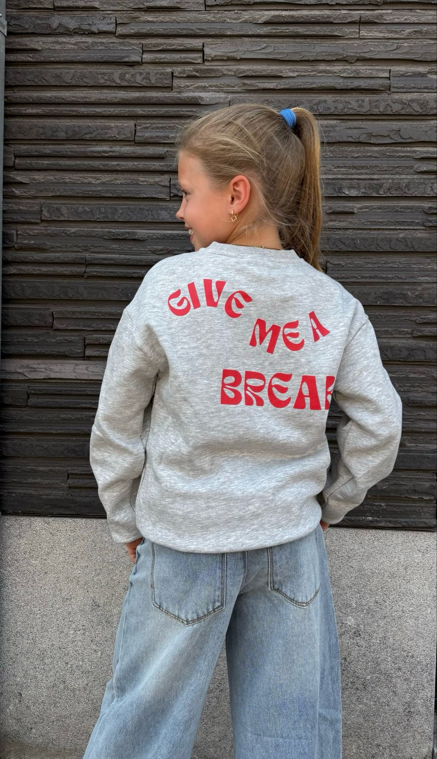KIDS ONLY KOGCAMINE oversized sweater Give me a break light Grey