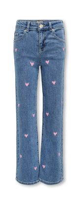 KOGJUICY WIDE LEG HEART EMB JEANS NOOS