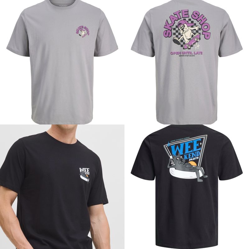 T-shirt JACK &amp; JONES JORDOG met leuke backprint