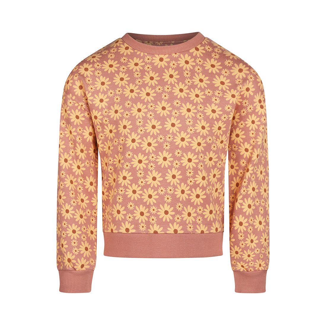 Koko Noko Trui – Roze met Oranje Bloemenprint