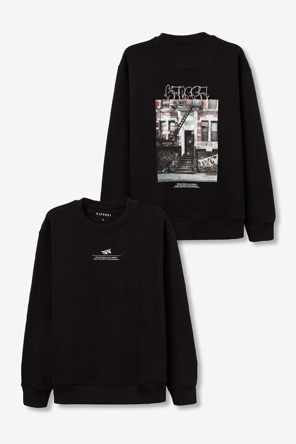 Tiffosi Mason sweater met backprint zwart