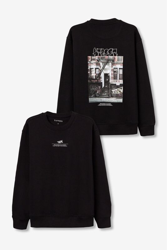 Tiffosi Mason sweater met backprint zwart