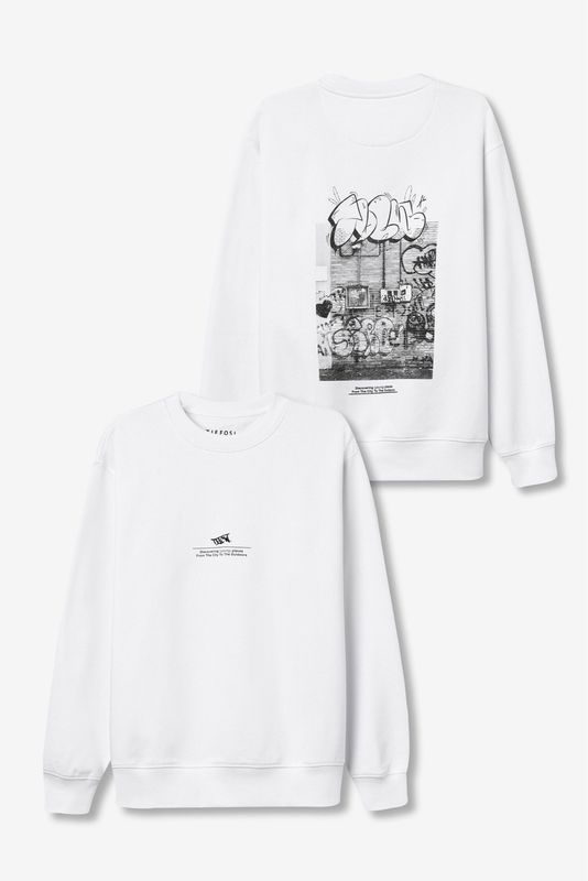 Tiffosi Mason sweater met backprint wit