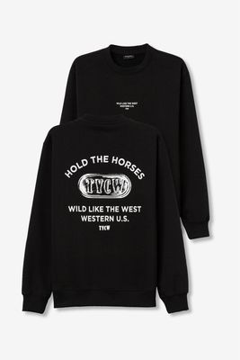 Sweater zwart Tiffosi met backprint Fenton