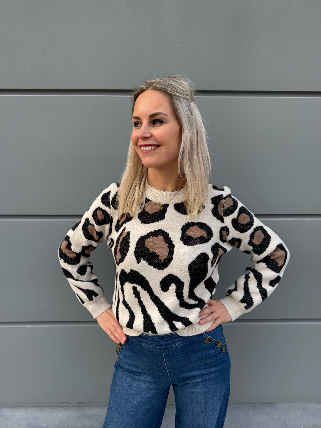 Panter trui dames JDYLORRAINE ANIMAL L/S PULLOVER KNT NOOS