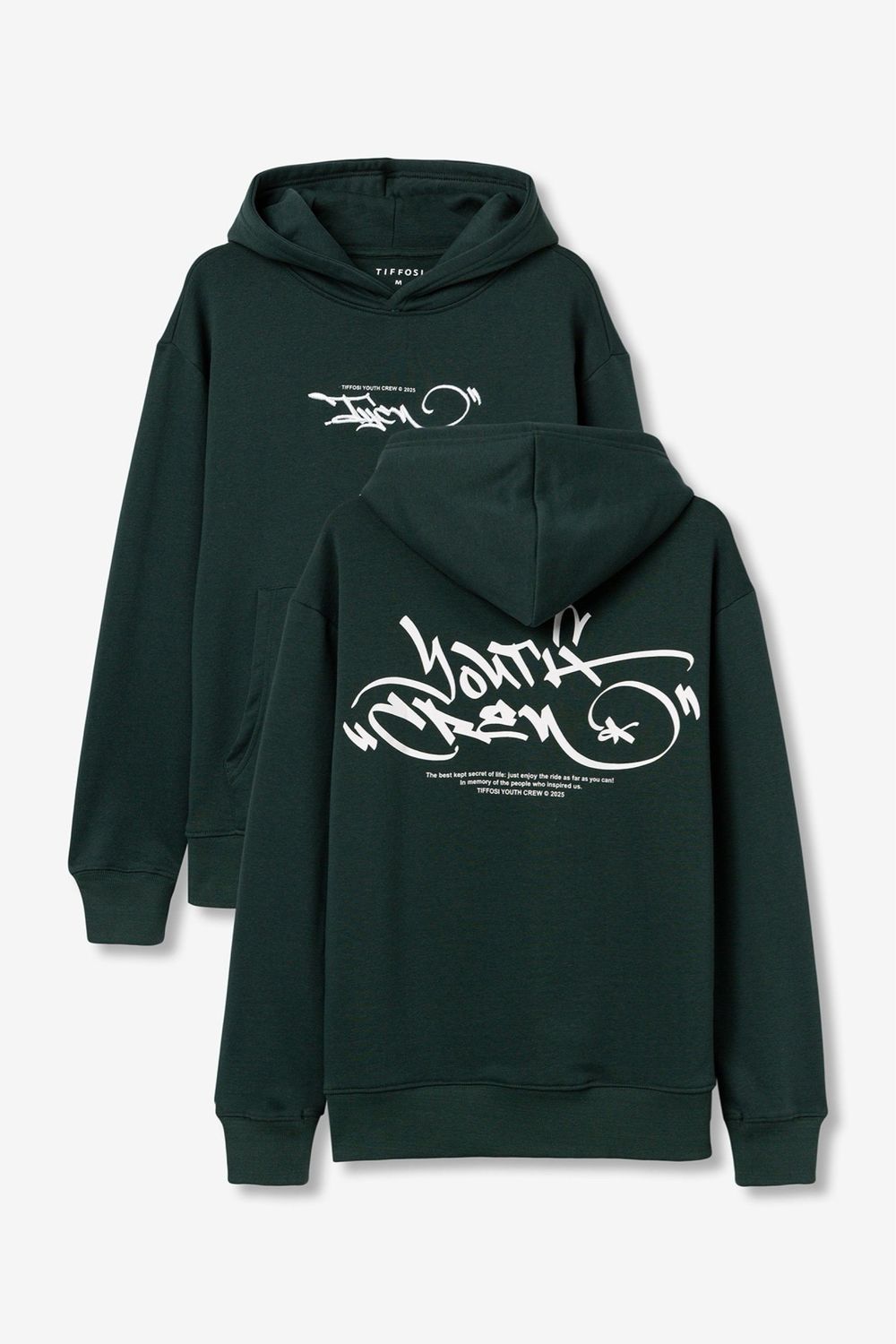 Tiffosi hoodie donkergroen met backprint REG