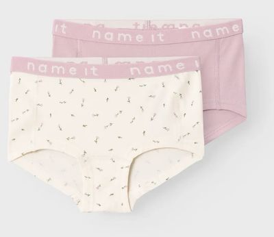 Comfortabele meisjes hipsters van katoen – zacht en rekbaar roze/grijs