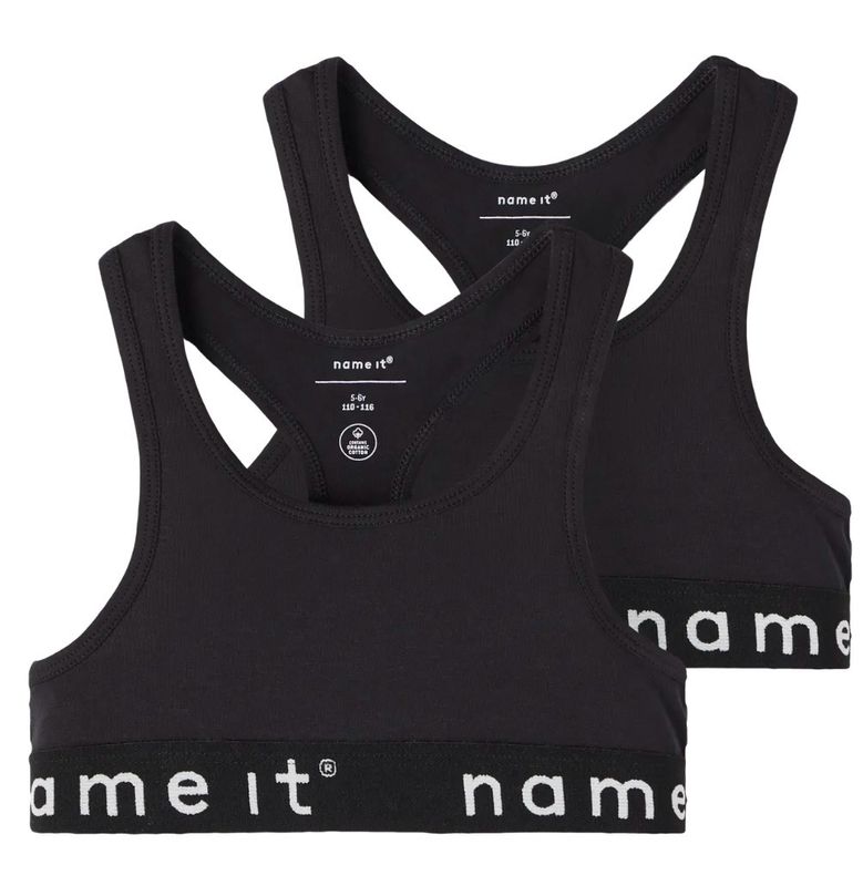 Meisjes topjes van katoen ondergoed – soepele pasvorm (2-pack)zwart