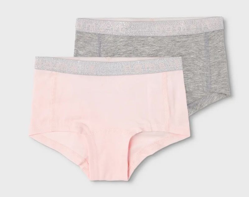 Comfortabele meisjes hipsters van katoen ondergoed– zacht en rekbaar Roos/grijs