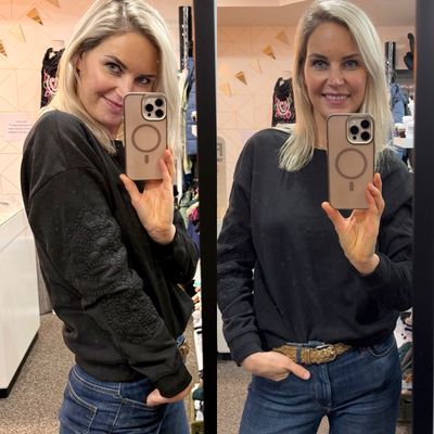 Geborduurde sweater dames JDY ASTA – zwart of ecru