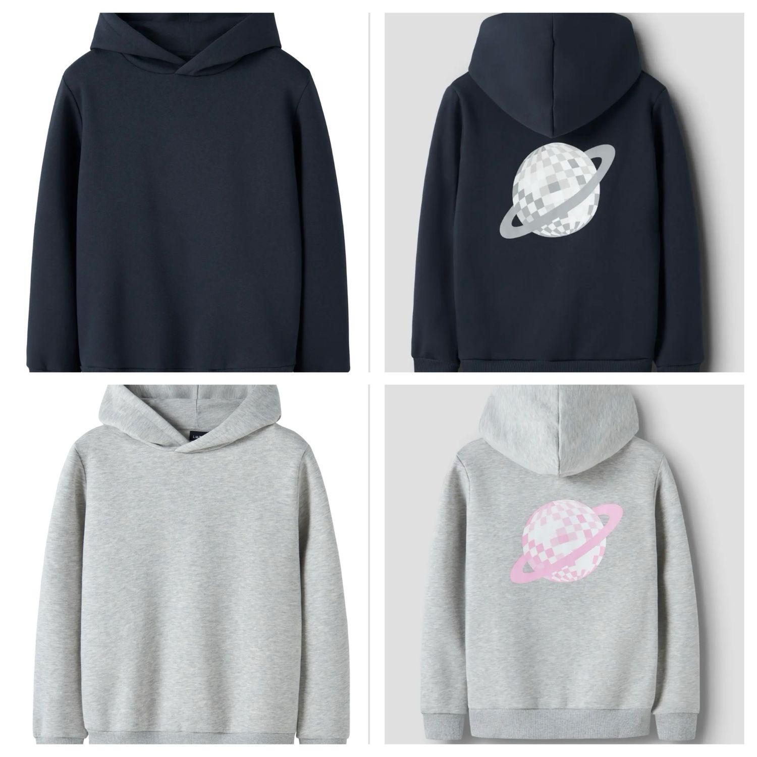 LMTD Gewatteerde Hoodie – Dark Sapphire &amp; Grey Melange