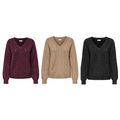 JDYASPEN LIFE L/S V-NECK PULLOVER KNT