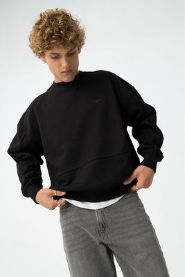 Katoenen sweater zwart Tiffosi relaxed fit Felon