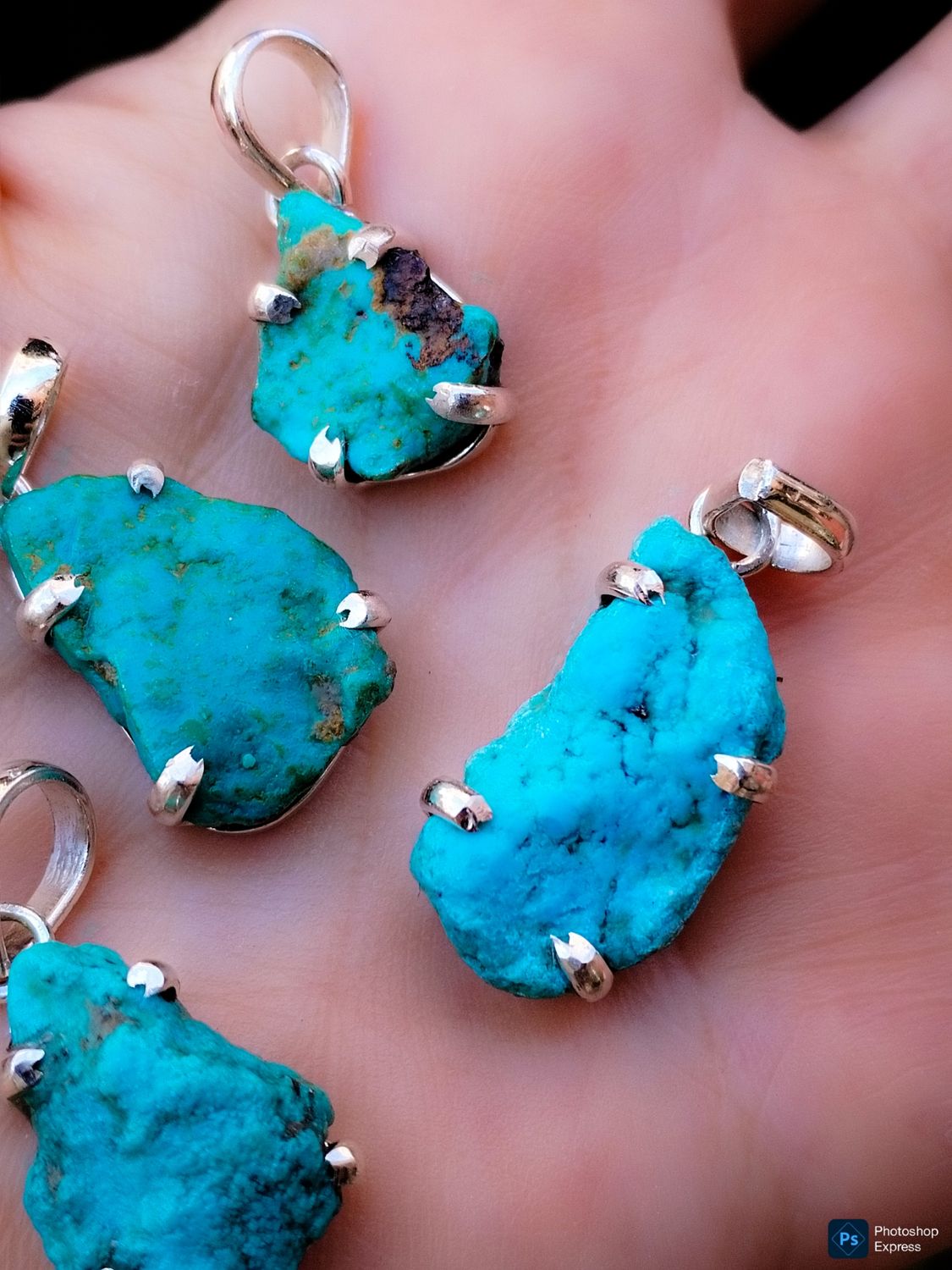 Colgante de Turquesa Auténtica en plata de ley