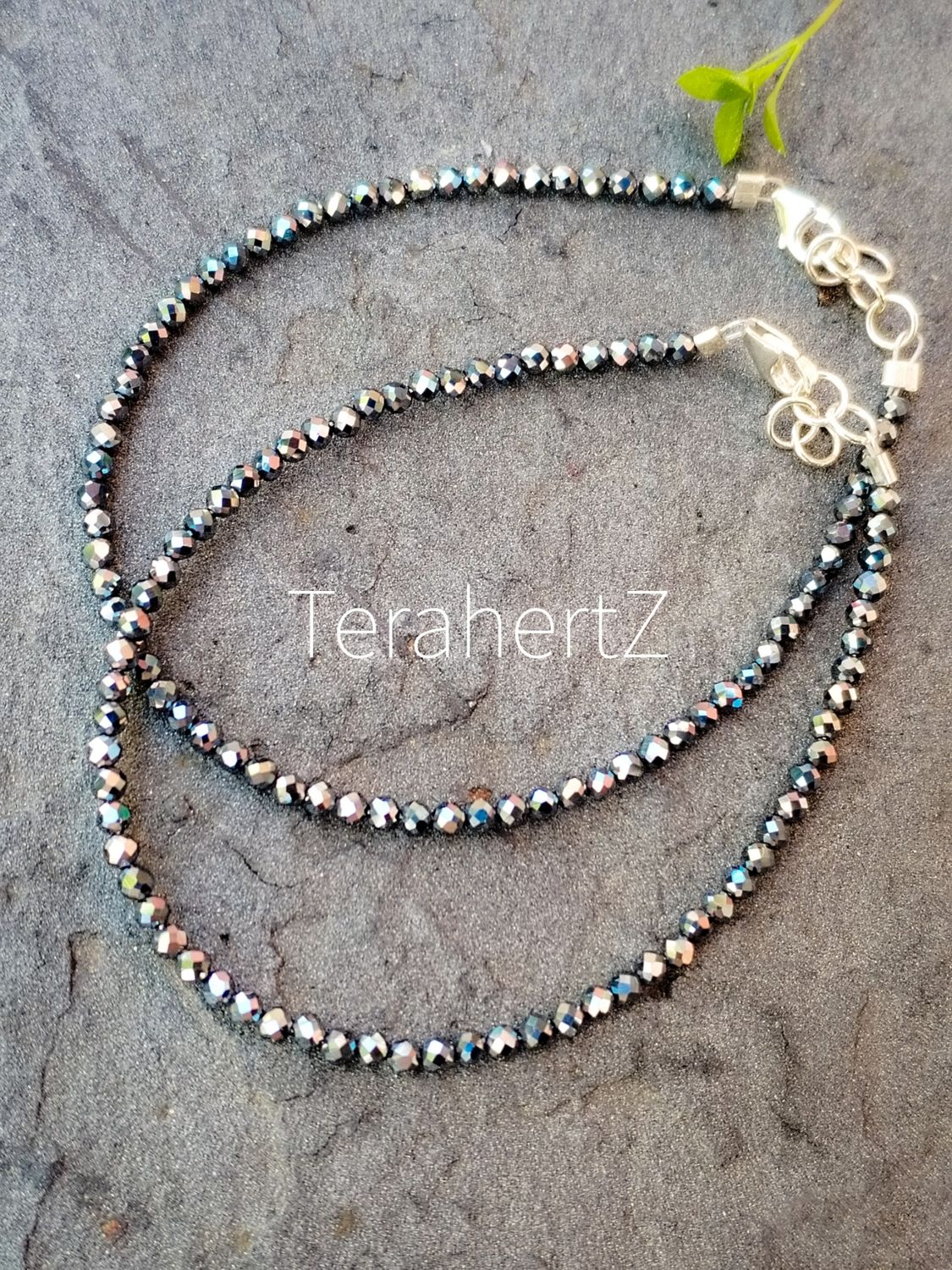 Pulsera de Terahertz con cierre de plata de ley 