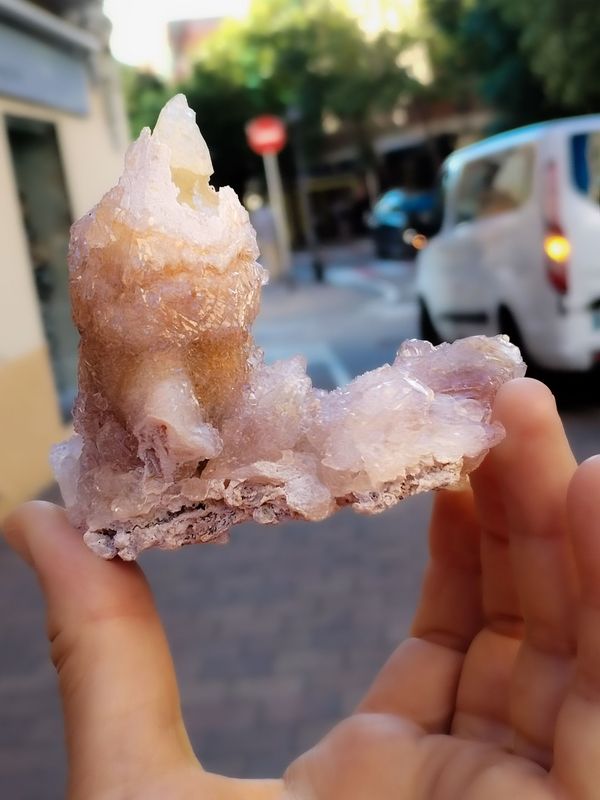 Amatista espirit con calcita, pieza única
