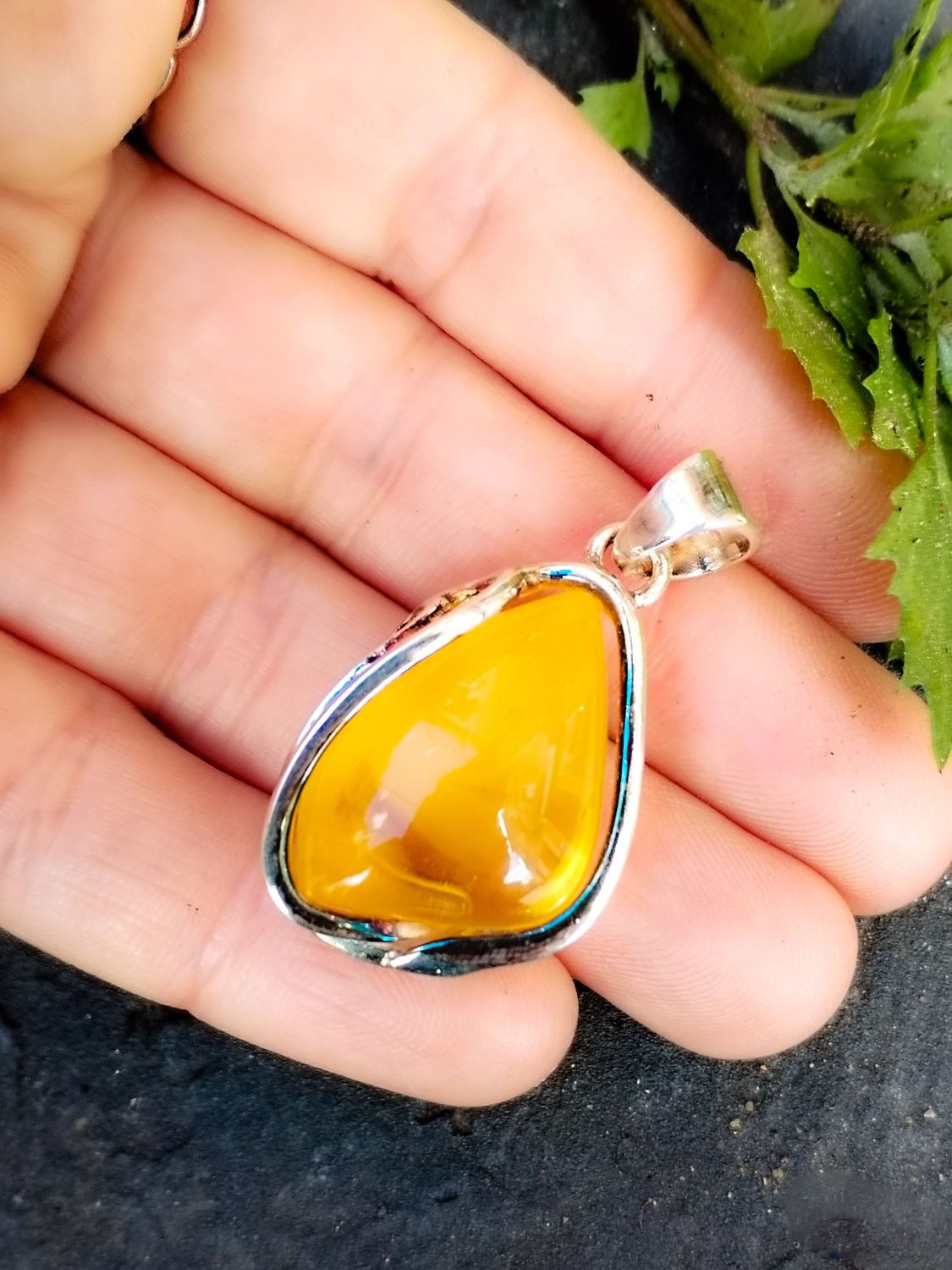 Colgante de Ámbar Extra y plata de ley