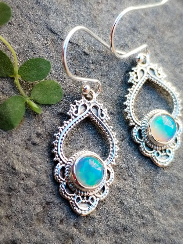Pendientes de Ópalo y Plata de Ley