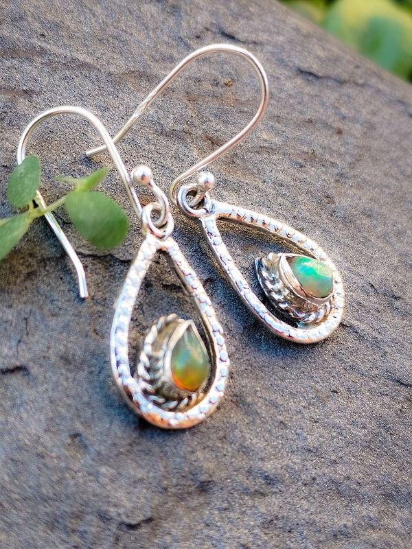 Pendientes de Ópalo y plata de ley