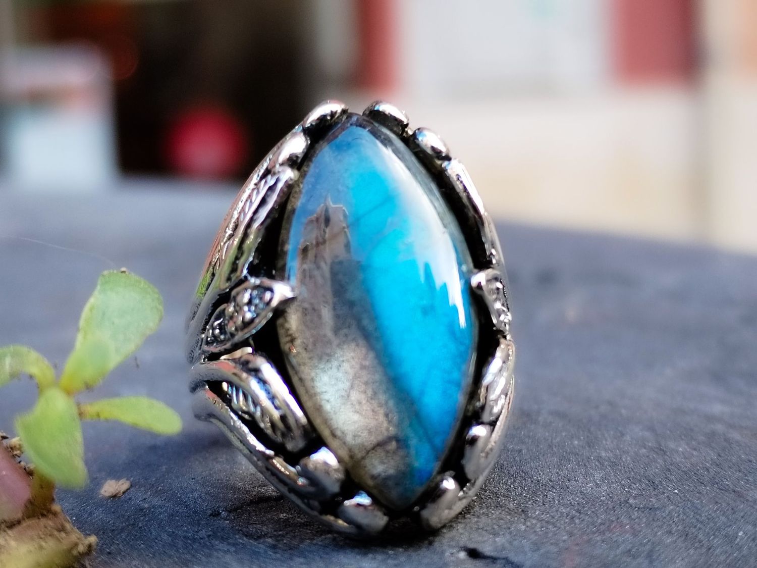 Anillo de Labradorita y plata de ley