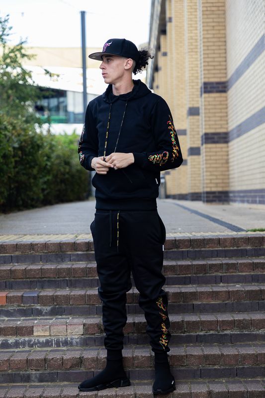 Black Printed Hoodie