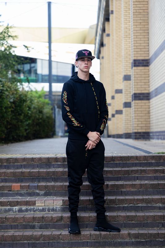 Black Printed Hoodie
