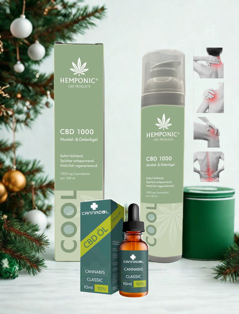 HEMPONIC CBD 1000 mg &quot;Cool&quot; Muskel- &amp; Gelenkgel &amp; Cannadol Classic - CBD Öl Vollspektrum 10% (10 ml)