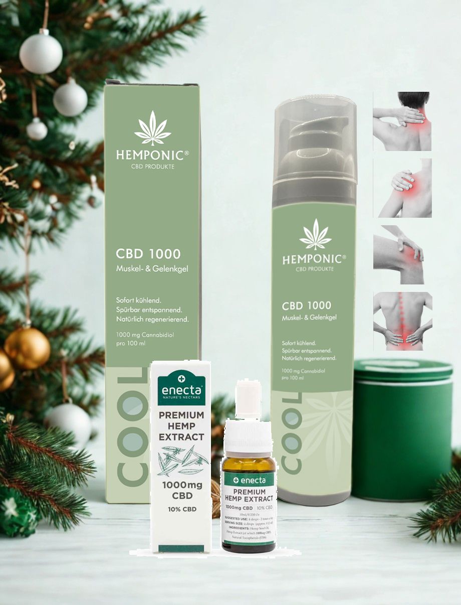 HEMPONIC CBD 1000 mg "Cool" Muskel- &amp; Gelenkgel &amp; Cannadol Enecta Premium Hemp Extract CBD Öl 10% – 10ml