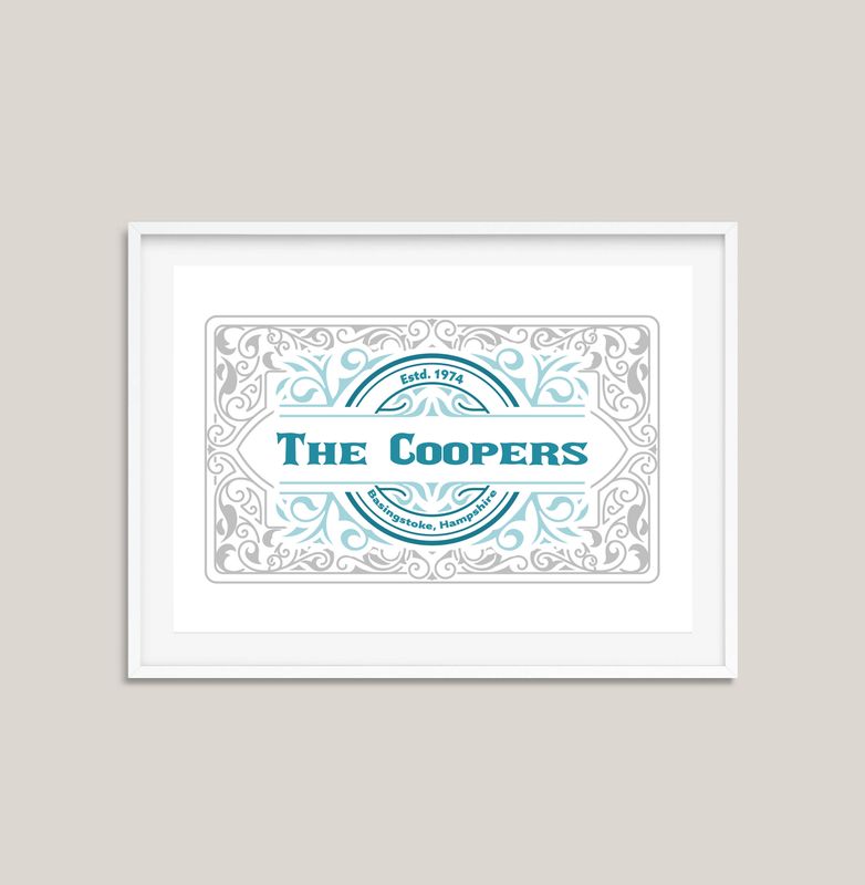 Ornate Family Name Print