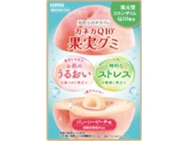 Q10 Fruit Gummies Juicy Peach 40g / ｶﾈｶQ10果実ｸﾞﾐｼﾞｭｰｼｰﾋﾟｰﾁ