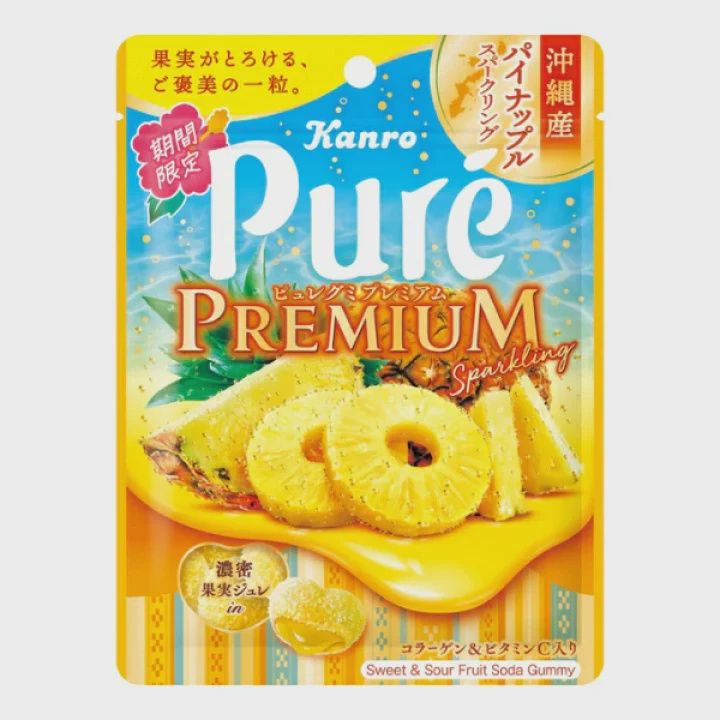 Pure Gummy Premium Pineapple / ﾋﾟｭﾚｸﾞﾐﾌﾟﾚﾐｱﾑ ﾊﾟｲﾅｯﾌﾟﾙ 54g