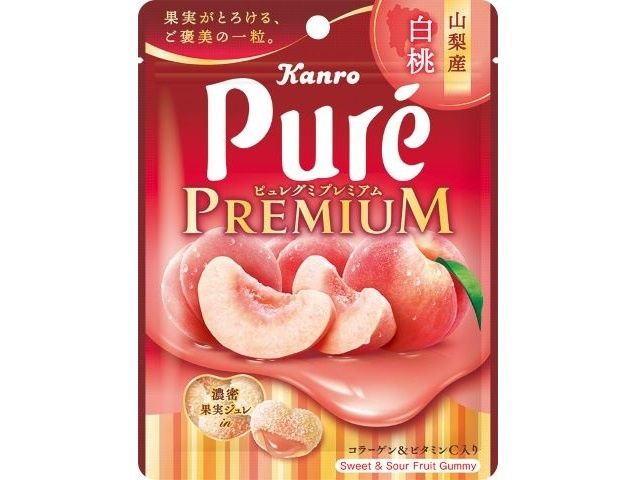 Pure Gummy Premium White Peach 54g / ﾋﾟｭﾚｸﾞﾐ ﾌﾟﾚﾐｱﾑ 白桃