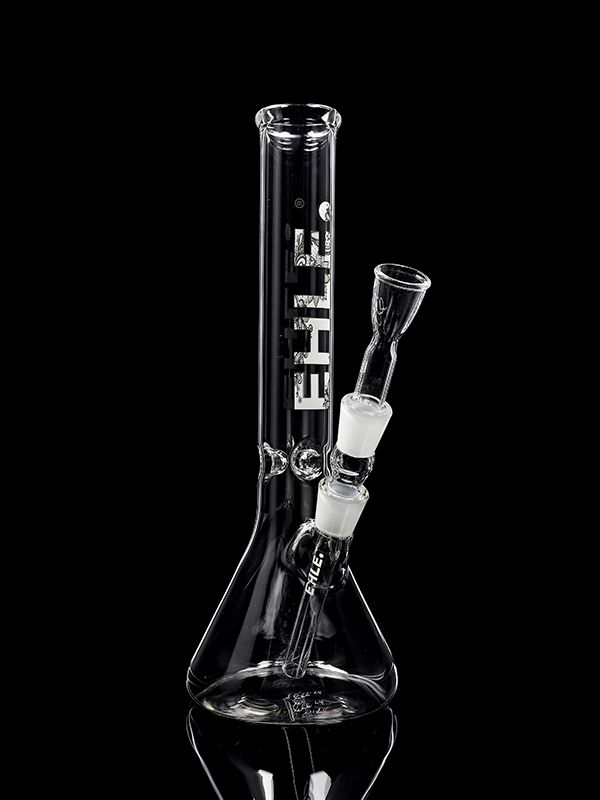Beakerbong ,,Little Brother 3.2" Eis - 35 cm NS 14-ohne Kickloch-Kupplung-Weiß-Blau