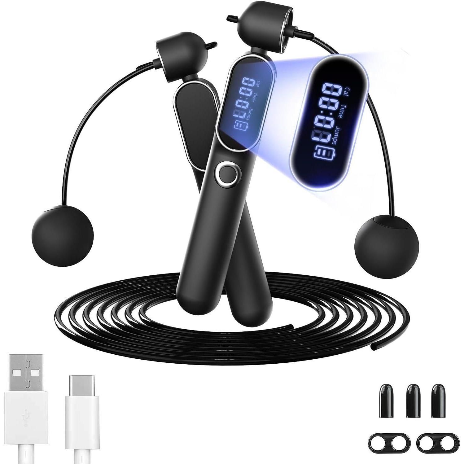 2-in-1 Digital Cordless Skipping Rope – Adjustable Smart Weighted Jump Rope for Men, Women &amp; Kids – Ideal for Fitness, Boxing &amp; Speed Training