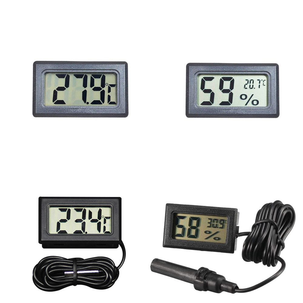 Mini LCD Digital Thermometer Hygrometer Temperature Indoor Convenient Temperature Sensor Humidity Meter Gauge Instruments Cable
