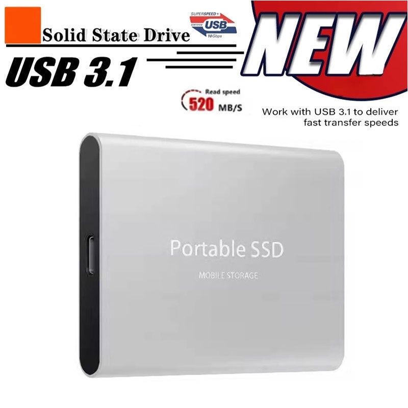 Portable SSD 16TB External Hard Drive High-speed Mobile Solid State Drive External Storage Decives Hard Disks for Mac/PC