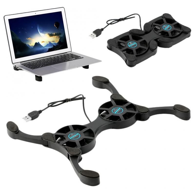 Foldable Fan Cooler Usb Port Cooling Pad For 7-15&quot; Laptop Dual Fans Cooling Fan Gaming Cpu Cooling Holder Laptop Desk Support
