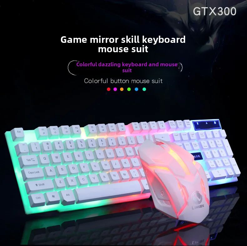 Limei Gtx300 Wired Gaming Keyboard Mouse Combo Usb Backlit Mechanical Feel For Esports Gaming Venues Keyboard Mouse Set